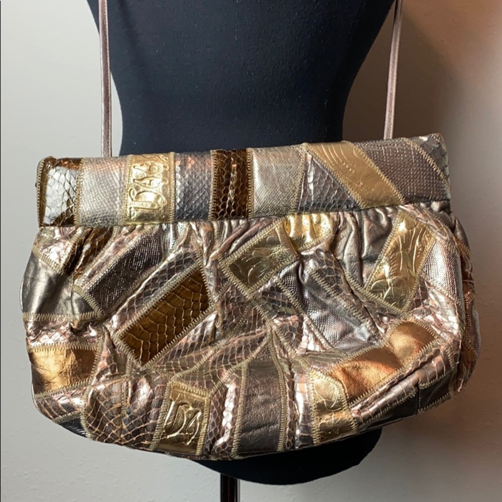 Vintage Metallic Patchwork Bag - image 2